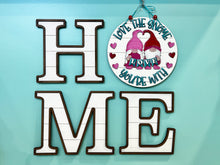 Load image into Gallery viewer, Valentines Gnome Couple Door Hanger Sign File SVG, Glowforge, LuckyHeartDesignsCo