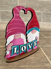 Load image into Gallery viewer, Standing Valentines Gnome Couple File SVG, Tiered Tray Holiday Decor, Glowforge, LuckyHeartDesignsCo
