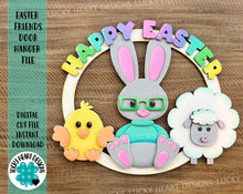 Load image into Gallery viewer, Easter Friends Door Hanger File SVG, Glowforge, LuckyHeartDesignsCo