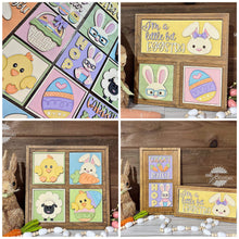 Load image into Gallery viewer, Eggstra Easter Interchangeable Leaning Sign File SVG, Glowforge Tiered Tray, Spring, LuckyHeartDesignsCo