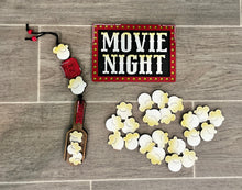 Load image into Gallery viewer, Popcorn Bundle Gumball Scoop Sign File SVG, Movie Night Glowforge, Tiered Tray, LuckyHeartDesignsCo