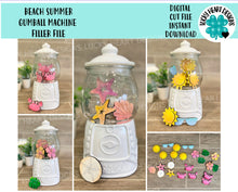 Load image into Gallery viewer, Beach Summer Gumball Machine Filler File aSVG, Gumball Tiered Tray, LuckyHeartDesignsCO
