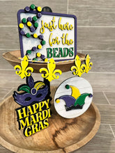 Load image into Gallery viewer, Mardi Gras Quick and Easy Tiered Tray File SVG, Glowforge, LuckyHeartDesignsCO