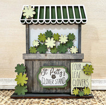 Load image into Gallery viewer, Clover ST. Patrick's Day Interchangeable Market Stand File SVG, Glowforge St. Patrick's Day, LuckyHeartDesignsCo