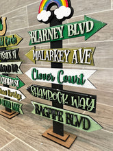 Load image into Gallery viewer, St. Patrick's Day Day Street Sign File SVG, Glowforge, LuckyHeartDesignsCo