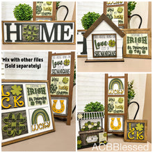 Load image into Gallery viewer, St. Patrick's Day Leaning Ladder File SVG, Glowforge Tiered Tray, LuckyHeartDesignsCo