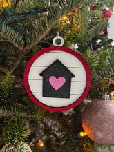 Load image into Gallery viewer, Valentines Round Shiplap Ornament File SVG, Glowforge, LuckyHeartDesignsCo