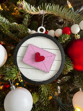 Load image into Gallery viewer, Valentines Round Shiplap Ornament File SVG, Glowforge, LuckyHeartDesignsCo