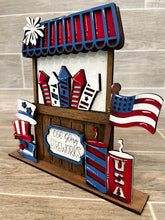 Load image into Gallery viewer, Fourth of July InterchangeableMarket Stand File SVG, Summer Glowforge, LuckyHeartDesignsCo