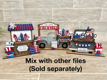 Load image into Gallery viewer, Fourth of July add on Interchangeable Farmhouse Truck File SVG, USA Glowforge Summer, LuckyHeartDesignsCo