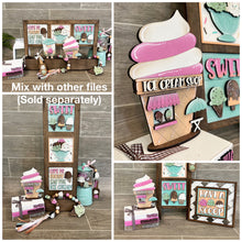 Load image into Gallery viewer, Ice Cream Shop Standing House File SVG, Summer Tiered Tray Decor, Glowforge, LuckyHeartDesignsCo