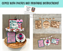 Load image into Gallery viewer, Hot Air Balloon Valentine Quick and Easy Tiered Tray File SVG, Glowforge, LuckyHeartDesignsCo