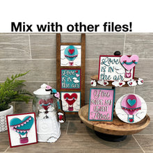 Load image into Gallery viewer, Hot Air Balloon Valentine Quick and Easy Tiered Tray File SVG, Glowforge, LuckyHeartDesignsCo