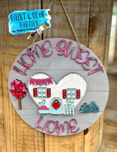 Load image into Gallery viewer, Valentine's House Door Hanger File SVG, Glowforge, LuckyHeartDesignsCo