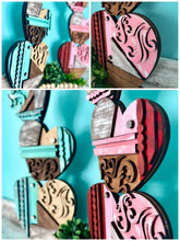 Load image into Gallery viewer, Vintage Rustic Stacking Hearts File SVG, Valentine Glowforge, LuckyHeartDesignsCo