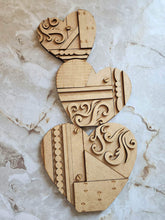 Load image into Gallery viewer, Vintage Rustic Stacking Hearts File SVG, Valentine Glowforge, LuckyHeartDesignsCo