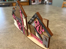 Load image into Gallery viewer, Vintage Rustic Standing Houses File SVG, family home Mantle Decor Glowforge, LuckyHeartDesignsCo