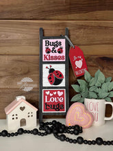 Load image into Gallery viewer, Ladybug Valentines Interchangeable Leaning Sign File SVG, Tiered Tray, Glowforge, LuckyHeartDesignsCo