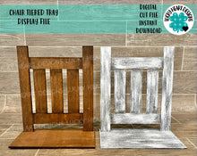 Load image into Gallery viewer, Chair Tiered Tray Display File SVG, Glowforge, LuckyHeartDesignsCo