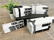Load image into Gallery viewer, Interchangeable Book Stack Tiered Tray File SVG, Glowforge Farmhouse, LuckyHeartDesignsCo