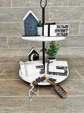 Load image into Gallery viewer, Interchangeable Book Stack Tiered Tray File SVG, Glowforge Farmhouse, LuckyHeartDesignsCo