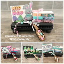 Load image into Gallery viewer, Interchangeable Book Stack Seasonal Set Tiered Tray File SVG, Glowforge Farmhouse, LuckyHeartDesignsCo