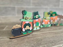 Load image into Gallery viewer, Standing Leprechaun Gnome St. Patrick's Day File SVG, Tiered Tray Holiday Decor, Glowforge, LuckyHeartDesignsCo