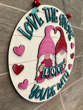 Load image into Gallery viewer, Valentines Gnome Couple Door Hanger Sign File SVG, Glowforge, LuckyHeartDesignsCo