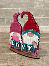 Load image into Gallery viewer, Standing Valentines Gnome Couple File SVG, Tiered Tray Holiday Decor, Glowforge, LuckyHeartDesignsCo