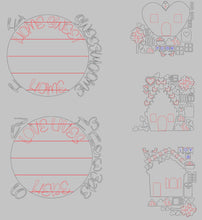 Load image into Gallery viewer, Valentine's House Door Hanger File SVG, Glowforge, LuckyHeartDesignsCo