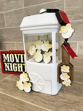 Load image into Gallery viewer, Popcorn Bundle Gumball Scoop Sign File SVG, Movie Night Glowforge, Tiered Tray, LuckyHeartDesignsCo