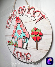 Load image into Gallery viewer, Valentine's House Door Hanger File SVG, Glowforge, LuckyHeartDesignsCo