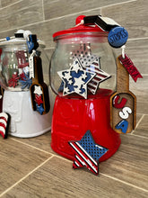 Load image into Gallery viewer, Fourth of July Wood Scoop Gumball Machine Filler File SVG, Glowforge Tiered Tray, LuckyHeartDesignsCo