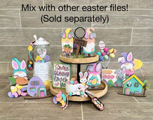 Load image into Gallery viewer, Standing Easter Bunny Gnome File SVG, Tiered Tray Holiday Decor, Glowforge, LuckyHeartDesignsCo