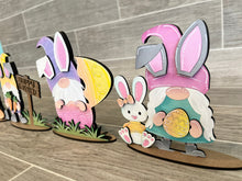 Load image into Gallery viewer, Standing Easter Bunny Gnome File SVG, Tiered Tray Holiday Decor, Glowforge, LuckyHeartDesignsCo