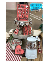 Load image into Gallery viewer, Chocolate Valentine's Day Tiered Tray File SVG, Tier Tray Glowforge, LuckyHeartDesignsCo