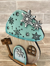 Load image into Gallery viewer, Gnome Mushroom Winter Interchangeable House File SVG, (add on) Tiered Tray, Glowforge, LuckyHeartDesignsCo