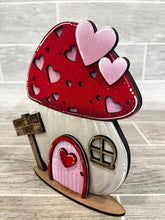 Load image into Gallery viewer, Gnome Mushroom Valentines Interchangeable House File SVG, (add on) Tiered Tray, Glowforge, LuckyHeartDesignsCo