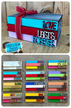 Load image into Gallery viewer, Interchangeable Book Stack Seasonal Set Tiered Tray File SVG, Glowforge Farmhouse, LuckyHeartDesignsCo