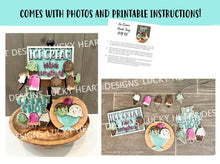 Load image into Gallery viewer, Ice Cream Quick and Easy Tiered Tray File SVG, Summer Glowforge, LuckyHeartDesignsCo