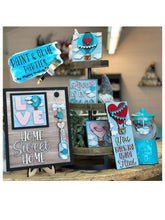 Load image into Gallery viewer, Hot Air Balloon Valentine Quick and Easy Tiered Tray File SVG, Glowforge, LuckyHeartDesignsCo