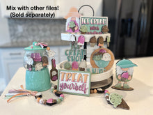 Load image into Gallery viewer, Ice Cream Quick and Easy Tiered Tray File SVG, Summer Glowforge, LuckyHeartDesignsCo