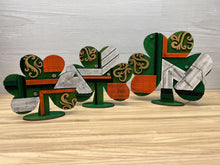 Load image into Gallery viewer, Vintage Rustic Clover Trio File SVG, St. Patrick's Day Glowforge Farmhouse, LuckyHeartDesignsCo