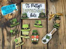 Load image into Gallery viewer, Leprechaun Bundle Gumball Scoop Sign File SVG, St. Patrick's Day Glowforge, Tiered Tray, LuckyHeartDesignsCo