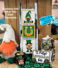 Load image into Gallery viewer, Leprechaun Bundle Gumball Scoop Sign File SVG, St. Patrick's Day Glowforge, Tiered Tray, LuckyHeartDesignsCo