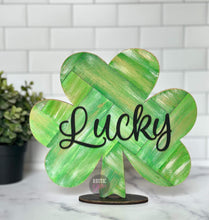 Load image into Gallery viewer, Shiplap Rustic Pallet Clover File SVG, Farmhouse St. Patrick's Day Glowforge, LuckyHeartDesignsCo