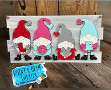 Load image into Gallery viewer, Gnome Love Valentines Sign File SVG, Door Hanger Glowforge, LuckyHeartDesignsCo
