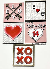 Load image into Gallery viewer, Valentine's Day Leaning Ladder File SVG, Glowforge Tiered Tray, LuckyHeartDesignsCo