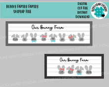 Load image into Gallery viewer, Bunny Family Sign File SVG, Glowforge Easter, LuckyHeartDesignsCo