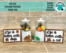 Load image into Gallery viewer, Cat Dog Bundle Gumball Machine Filler File SVG, Pets Glowforge, Tiered Tray, LuckyHeartDesignsCo